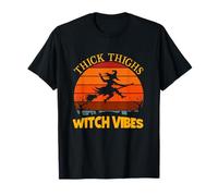 Thick Thighs Witch Vibes Salem Massachusetts Witch Graveyard T-Shirt