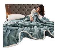 Thick Three-Layer Blanket Quilt Lamb Flannel Double-Sided Stitching Fleece Sheets to Keep Warm in Winter for A Nap Cover Blanket (Color : A Size : 150200cm)