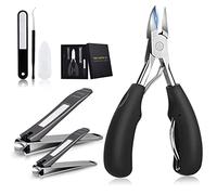 Thick Toe Nail Clippers Set - Ingrown Ingrowing Fungal Toenail Cutter Podiatrist Large Strong Hard Wide Nippers Professional Kit Heavy Duty Clippers Chiropodist Medical Pedicure Tools for Elderly