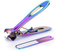 Thick Toenail Clipper - Vepkuso Wide Jaw Opening Oversized Stainless Steel Toenail Cutter with Nail File for Thick Nail, Extra Large Fingernail Toenail Trimmer for Men&Women,Prismatic Set