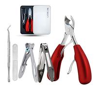 Thick Toenail Clippers, Podiatrist Toe Nail Clippers for Ingrown & Thick & Men & Seniors Toenail and Nail Surgical Grade Stainless Steel Toenail Trimmer Nipper (Red)