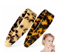 Thick Tortoise Shell Headband, Wide Tortoise Shell Headband with Teeth for Women, Acetate Leopard Plastic Hair Band for Women's Hair No Headache No Slip (Style B)