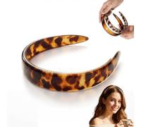 Thick Tortoise Shell Headband, Wide Tortoise Shell Headband with Teeth for Women, Acetate Leopard Plastic Hair Band,No Slip Wide Acetate Resin Hair Bands for Daily Wear, Work & Makeup Application
