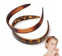 Thick Tortoise Shell Headband, Wide Tortoise Shell Headband with Teeth for Women, Acetate Leopard Plastic Hair Band for Women's Hair No Headache No Slip (Style D+E)