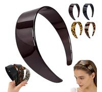 Thick Tortoise Shell Headband,Wide Tortoise Shell Headband with Teeth for Women,No Slip Acetate Leopard Plastic Wide Hairband For Women,No Headache Durable Plastic (Style 1)