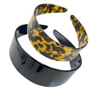 Thick Tortoise Shell Headband with Teeth for Women 1.5in No Slip Wide Retro Plastic Headbands Retro Tortoiseshell Hair Accessories (B)