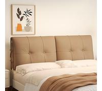 Thick Twin Headboard PillowRemovableCover Hidden Zipper Ideal for Sitting Reading & Sleeping Stylish Milk Coffee Cat's Paw Leather 90x60x12cm