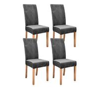 Thick Velvet Dining Room Chair Covers, Super Soft Stretch Chair Slipcover, High Back Chairs Cover Elastic Washable XL Chair Protector for Hotel,Ceremony,Banquet,Restaurant (Dark gray,XL 4pcs)