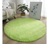 Thick Velvet Pile Large Shaggy Rug with AntiSlip Bottom, Super Soft Area Carpet Mat for Bedroom, Living Room, Nursery Room, Designed for Stability and Comfort (40CM Light Green)