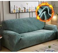 Thick Velvet Sofa Cover Anti-Slip Furniture Protector for 1/2/3/4 Seater Elastic Armrest Covers with Stretch Bands - Stylish &Couch Slipcover