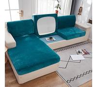 Thick Velvet Sofa Seat Cover,1/2/3/4 Seater Ultra Soft Couch Covers for Seat Cushion with Elastic Bottom,Non Slip Stretch Furniture Protector