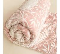 Thick Warm Bed Sheet Single Double Queen King Bedding Soft Plush Flat Sheet Decorative Blanket For Mattress Fall Winter Sheets, Skin Friendly Breathable, Washable(Pillowcase：48X74cm,Pink 2)