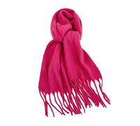 Thick Warm Breathable Scarf Women's Elegant Tassel Shawl Super Soft Winter for Cool Weather Versatile Outfit Accessory Solid Rose Red