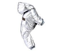 Thick Warm Dog Overalls Winter Pet Dog Clothing for Chihuahua Coat Waterproof Hoodie Puppy Overalls Poodle Jacket Clothing (Sliver 8801, S)