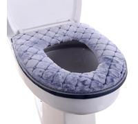 Thick Warm Toilet Seat Cushion Stretchable Washable Cloth Universal Toilet Seat Mat/seat Cover pad (GY)