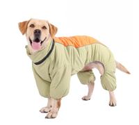Thick Warm Winter Snowsuit Four Legged Zipper and Leash Ring Reflective Windproof Outdoor Dog Jacket Light Green Size 18