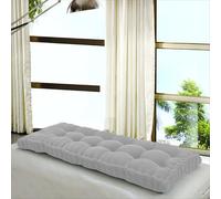 Thick Washable Rattan Bench Cushions for Indoor & Outdoor Furniture Dining Room Bay Window Chaise Lounge Porch Decor 155x55cm Grey