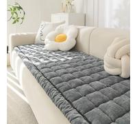 Thick Washable Sofa Covers - Non-Slip Couch Covers & Settee Covers for 2, 3, 4 Seater Sofas, Pet Proof Furniture Protector Slipcovers for Living Room (Grey, 70x150cm)