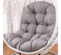Thick Waterproof Egg Chair Cushion - Light Gray 120×80cm, Ideal for Wicker Rattan Swing & Outdoor Patio Hammock, Comfortable Hanging Basket Pad (Cushion Only)