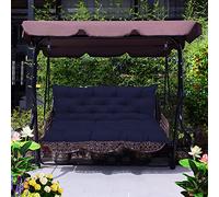 Thick Waterproof Hammock Cushion - Non-Slip Long Seat Pad for Rocking Chair & Outdoor Bench, Patio Furniture Cushion 150x100x10cm, Navy Blue, Ideal for Indoor/Outdoor Use