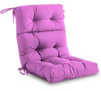 Thick Waterproof Non-Slip Rocking Chair Cushs Set - High Back Replacement for Adirondack, Deck & Wicker Chairs - Indoor/Outdoor Use (Purple, 2PC)