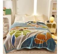 Thick Winter Fleece Blanket, 2 Ply Reversible Raschel Bed Blanket, Korean Faux Mink Blankets, Silky Soft and Warm, Embossing Pattern A 79x90in/200x230cm 5kg