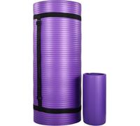 Thick Yoga Mat, Balancefrom Fitness Mat With Knee Pad & Carrying Strap, Purple