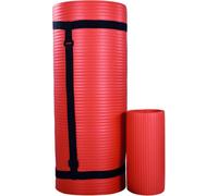 Thick Yoga Mat, Balancefrom Fitness Mat With Knee Pad & Carrying Strap, Red