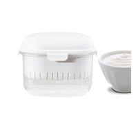 Thick Yogurt Strainer,Fine Mesh Pressure Filtration Whey Separator with Lid,Kitchen Creamy Plain Yogurt Making Filter - for Soybean Milk Soup Berries Fruit Juice Coffee Salad Prep