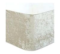 Thicken Crushed Velvet Divan Bed Base Wrap Valance Frame Cover With Around Elactic Belts And Three Sides Fabric Bed Skirt(White1,King 180x200x32cm)