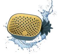 Thicken Draining Basket, Double Layer Draining Basket, Hollow Out Draining Basket, Kitchen Drain Basket, Pineapple Design Basket, Kitchen Sink Basket, Drainage Basket for Kitchen