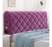 Thicken Headboard Cover, Universal Stretch Bed Headboard Cover for Full Queen Cal King Size, Washable Bed Headboard Slipcover Dustproof Protector Cover, Purple, 47.2in