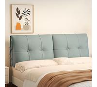 Thicken Headboard Pillow Twin,twin headboard dorm,Removable Tech-Fabric Cover & Hidden Zipper,Pillow Headboard,for Sitting Up, Reading & Sleeping Island Blue - Cat's Paw Leather 180x60x12cm