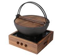 Thicken Japanese sukiyaki Sets with Stove and Lid Small Pot Cast Iron Pot Japanese Pot Stew Pot Hot Pot with Stove Set,D20cm