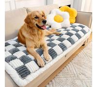 Thicken Plaid Sofa Cover 1 2 3 Seater, Universal Flannel Super Soft Non-Slip Corner Couch Cover L Shape Versatile Pet Bed Mat Chair Pads Sofa Slipcovers for Living Room Garden (Blue Gray, 60 * 130cm)