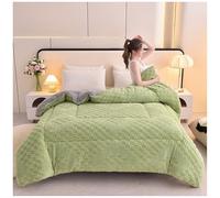 Thicken Super Soft Plush Winter Quilt, Double/Queen Size Reversible Sherpa Fleece Blanket, Breathable Warmth Fluffy Comforter for Cold Winter
