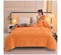 Thicken Super Soft Plush Winter Quilt, Double/Queen Size Reversible Sherpa Fleece Blanket, Breathable Warmth Fluffy Comforter for Cold Winter