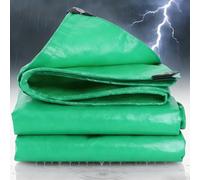 Thicken Tarpaulin Waterproof 200g/m² 6x8m Heavy Duty Large Rainproof Tarp Sheet Cover for Multipurpose Outdoor Use, Woven Polyethylene and Laminated with Reinforced Grommets, Green