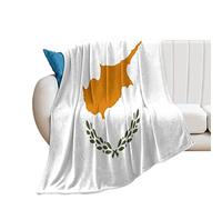 Thicken Throw Blankets Cyprus Flag Throw Blankets National Flags Flannel Fleece Blankets for Bed Couch Sofa Chair, Microfiber Warm Cozy Fuzzy Plush Super Soft Blanket for Hot Sleepers 30"x40"