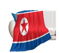 Thicken Throw Blankets North Korea Flag Throw Blankets National Flags Flannel Fleece Blankets for Bed Couch Sofa Chair,Microfiber Warm Cozy Fuzzy Plush Super Soft Blanket for Hot Sleepers 30"x40"