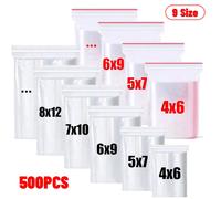 Thicken Zipper Sealed Bags Clear Plastic Storage Bag for Small Jewelry Food Packing Reclosable Transparent Ziplock Sealing Bag 200pcs 10x15cm-White