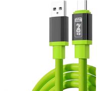 Thickened 240W Liquid Silicone Rubber Mobile Phone Data Cable -USB C, 4.92FT USB4 Cable with E-Marker, 6A Fast Charging Type C Charger (Green u 2M)