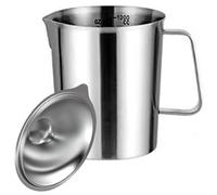 Thickened 304 Nonrust Steel Measuring Cup with Precise Scale for Coffee Milk Teas and Kitchen Use 500ml to 2000ml Capacity Large Capacity Kitchen Measuring Jugs with Locking Lid