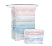 Thickened 3D Vacuum Storage Bags for Clothes Blankets Quilts, Airtight Space Saving Compression Bags for Hand Pump, PE+PA Large Capacity Organizer for Wardrobe, White, 10 Pack(A)