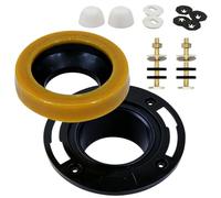 Thickened 40mm Toilet Wax Ring & Universal ABS Repair Flange Kit, Fits 3"& 4" PVC Drain Pipe, Complete Toilet Bolts Hardware Set, Stop Leaks & Sewer Odour for Floor Toilet Installation Replacement