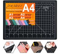 Thickened 9"x12" Self Healing Cutting Mat, Rotary Cutting Sewing Mat for Crafts, 5-Ply Blade Table Protector Cut Board for Fabric Leather Cutting Quilting Modeling Hobby Project, A4, Black