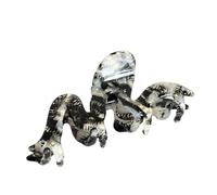 Thickened acetic acid wave hairpin temperament versatile commuting (Black and white -10.6cm)