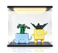 Thickened Acrylic Display Case for Lego 10349 Happy Bonsai Dustproof Storage Box Clear Display Box, Protective Display Case for Collectibles, Gift (Case Only, No Model) (Ring Light Version B)