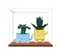 Thickened Acrylic Display Case for Lego 10349 Happy Bonsai Dustproof Storage Box Clear Display Box, Protective Display Case for Collectibles, Gift (Case Only, No Model) (Wood-Tone Base)