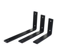 Thickened and widened black L-shaped 90-degree stainless steel angle code bracket load-bearing fasteners Corner Brackets(Silver S)
